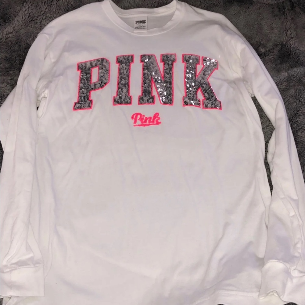 VS PINK Bling Long Sleeve Tee